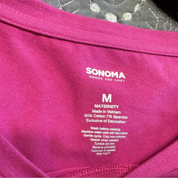 Sonoma Maternity Magenta Everyday Tee Dress NWT Size Maternity Medium - Picture 5 of 9